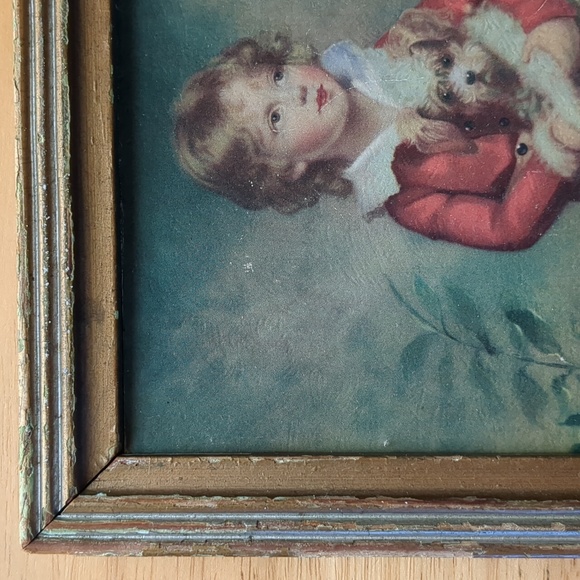 "CHUMS" Boy with Blonde Curls and his Puppy - Picture 6 of 9